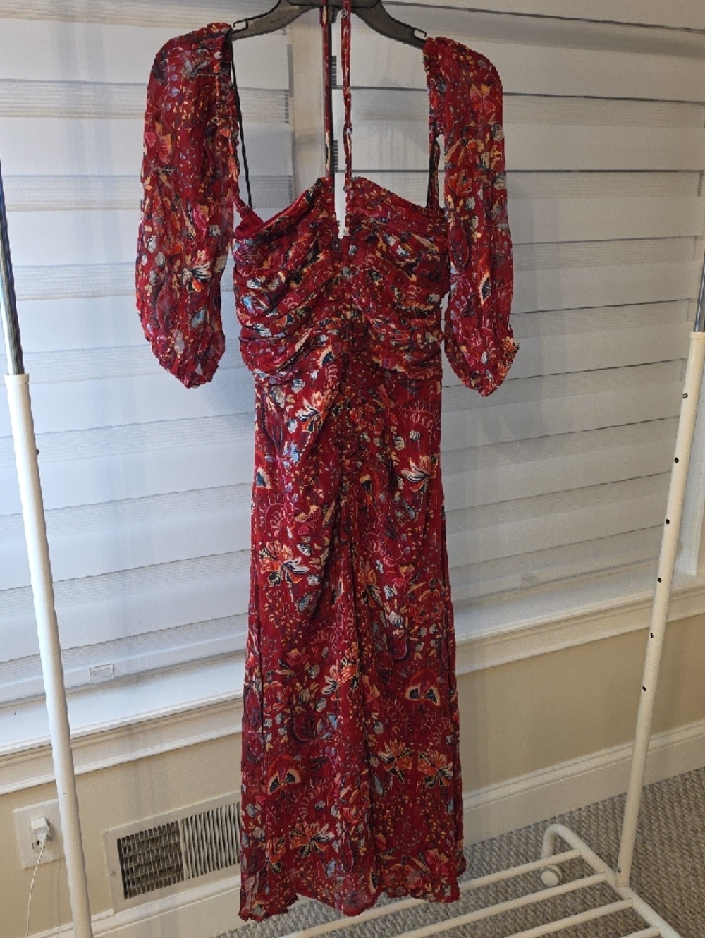 MARIA CHER Palermo Toribia Off The Shoulder Midi Dress Size S $495 - Picture 2 of 4